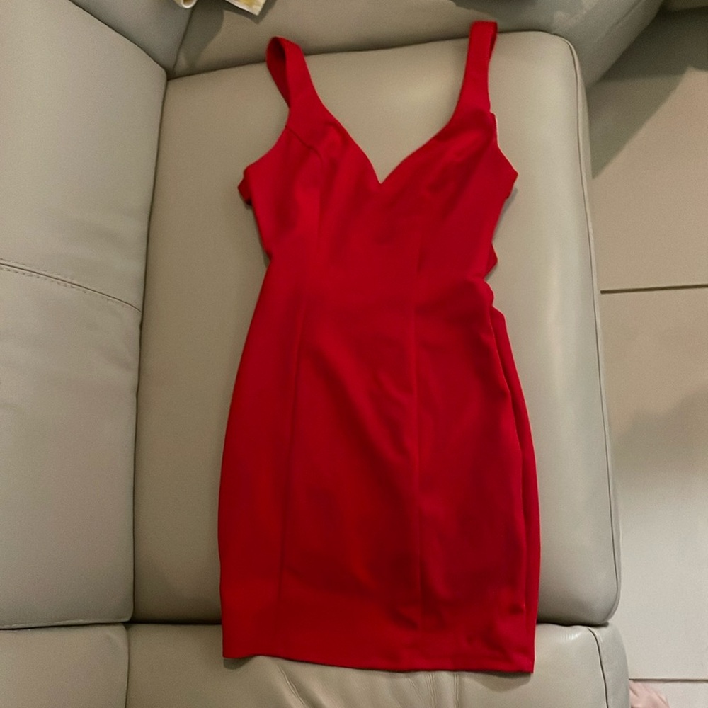 Red mini dress